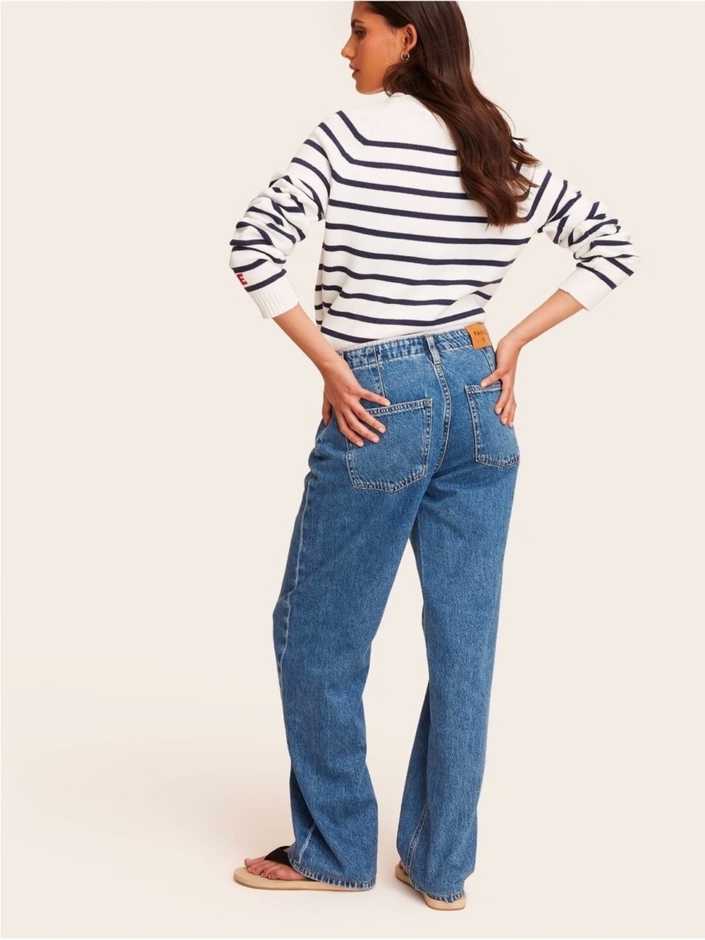 PARKE - Women's Mid-Rise Drawstring Baggy Jeans - Parke ME Medium Wash 4 NWT - Picture 2 of 7